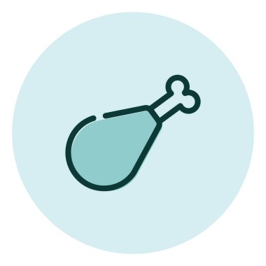 Tavuk davulu, illüstrasyon, beyaz arkaplandaki vektör.