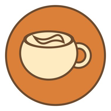 Ev yapımı kapuçino, illüstrasyon, beyaz arka planda vektör..