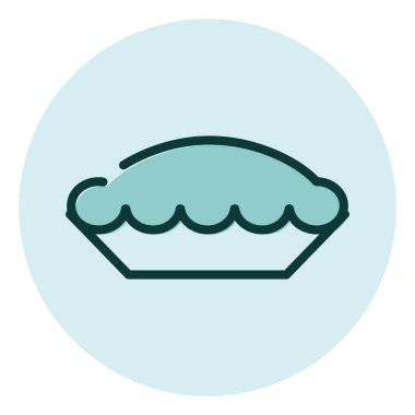 Fırınlanmış turta, illüstrasyon, beyaz arkaplanda vektör.