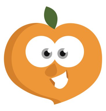 Beyaz arkaplan üzerinde gözleri, illüstrasyonu, vektörü olan şeftali.