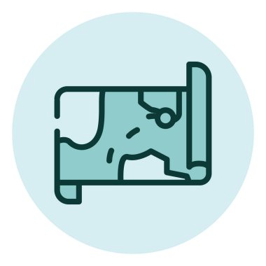 Oyun haritası, illüstrasyon, beyaz arkaplan üzerindeki vektör.