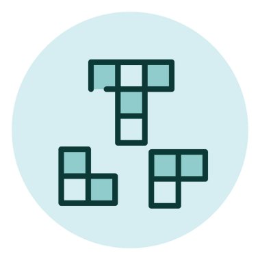 Tetris oyunları, illüstrasyon, beyaz arkaplan üzerindeki vektör.