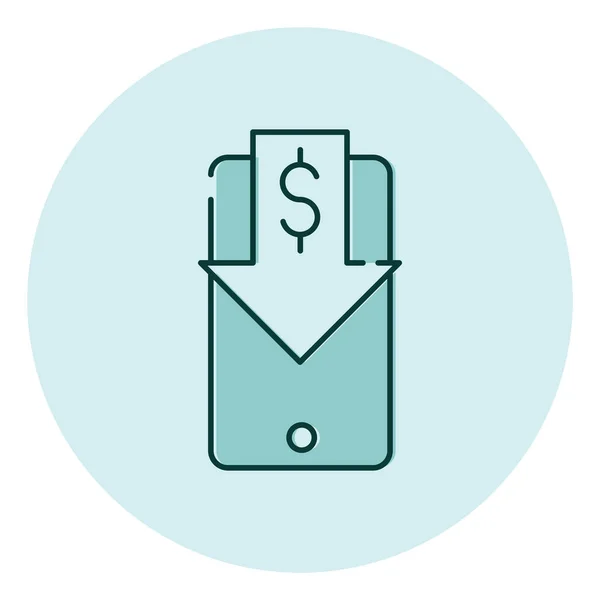Finansiell Mobil Betalning Illustration Vektor Vit Bakgrund — Stock vektor