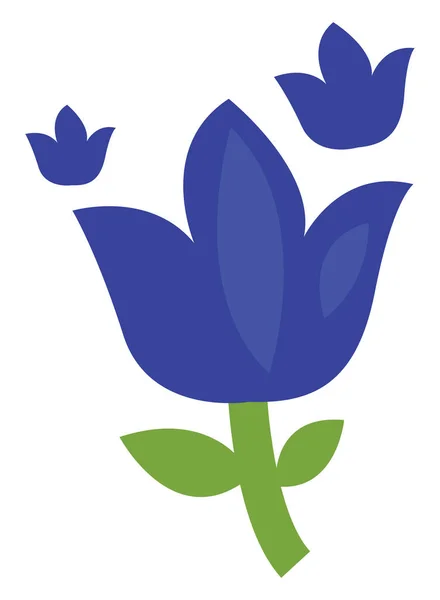 Fiore Blu Scuro Illustrazione Vettore Sfondo Bianco — Vettoriale Stock