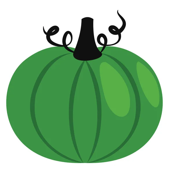 Abóbora Verde Halloween Ilustração Vetor Fundo Branco — Vetor de Stock