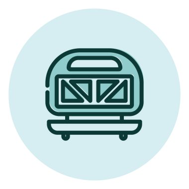 Ev elektroniği sandviç makinesi, illüstrasyon, beyaz arka planda vektör..