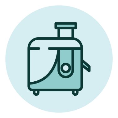 Ev yapımı elektronik meyve suyu üreticisi, illüstrasyon, beyaz arka planda vektör..