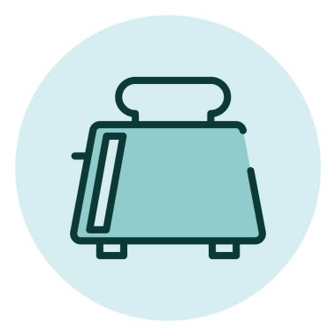 Ev elektroniği mutfak tost makinesi, illüstrasyon, beyaz arka planda vektör..