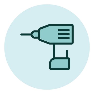 Beyaz arkaplanda sondaj aracı, illüstrasyon, vektör.