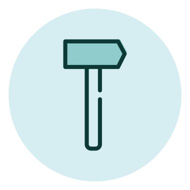 Beyaz arkaplanda çekiç aracı, illüstrasyon, vektör.