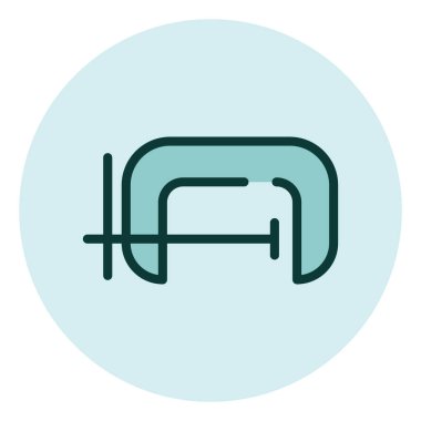 Beyaz arkaplan üzerindeki klemp aracı, illüstrasyon, vektör.