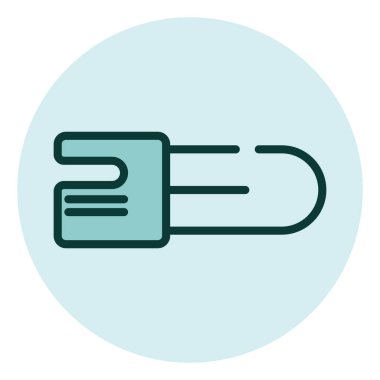 Beyaz arkaplanda dikiş aracı, illüstrasyon, vektör.