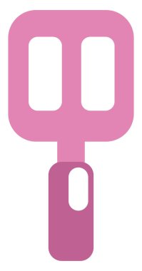 Pembe mutfak spatulası, illüstrasyon, beyaz arka planda vektör..
