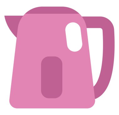 Pembe elektrikli su ısıtıcısı, illüstrasyon, beyaz arkaplanda vektör.