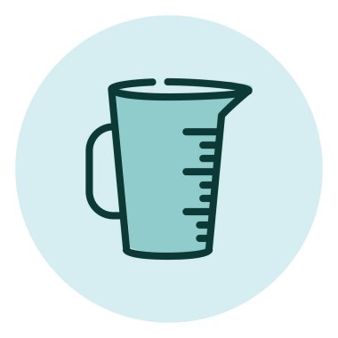 Mutfak ölçüm kabı, illüstrasyon, beyaz arkaplan üzerindeki vektör.