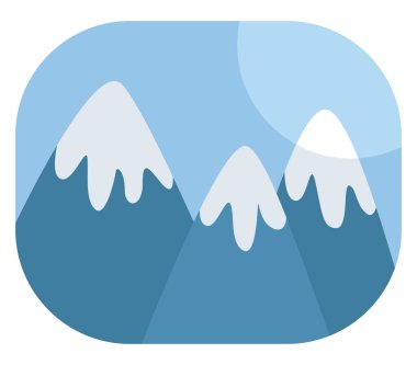 Üç karlı dağ manzarası, illüstrasyon, beyaz arkaplan üzerinde vektör.