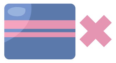 Lojistik kartı iptal, illüstrasyon, beyaz arkaplan üzerindeki vektör.