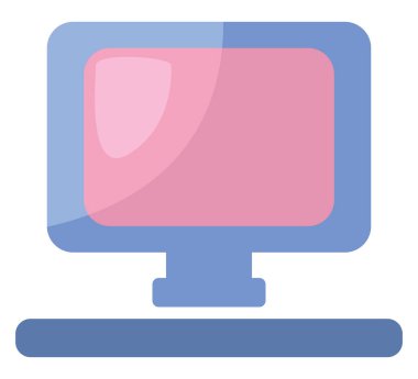 Beyaz arkaplanda lojistik bilgisayar, illüstrasyon, vektör.