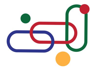 Yatay ve dikey şekiller logo, illüstrasyon, beyaz arkaplan üzerindeki vektör.