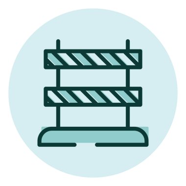 Yol bariyeri, illüstrasyon, beyaz arkaplan üzerindeki vektör.