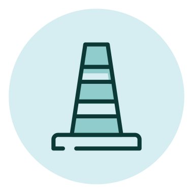 Trafik konisi işareti, illüstrasyon, beyaz arkaplan üzerindeki vektör.