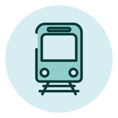 Tramvay yolculuğu, illüstrasyon, beyaz arkaplandaki vektör.