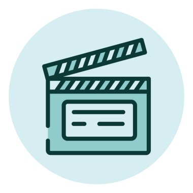 Sinema gecesi, illüstrasyon, beyaz arkaplandaki vektör.