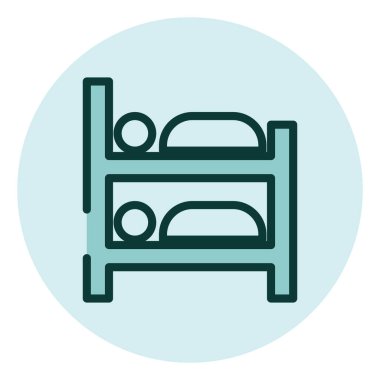 Yurt yatakları, illüstrasyon, beyaz arka planda vektör..