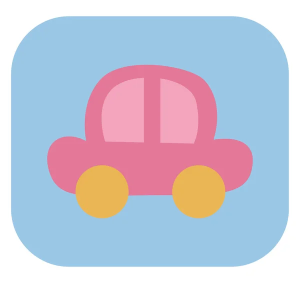 Giornata Internazionale Dei Bambini Rosa Auto Illustrazione Vettore Sfondo Bianco — Vettoriale Stock