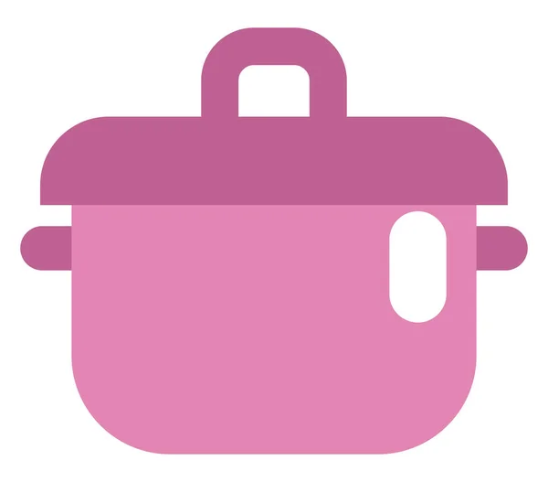 Pentola Cucina Rosa Con Coperchio Illustrazione Vettore Sfondo Bianco — Vettoriale Stock