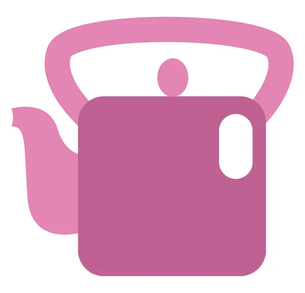 Růžový Čaj Konvice Ilustrace Vektor Bílém Pozadí — Stockový vektor