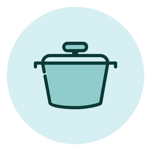 Κουζίνα Κατσαρόλα Μαγείρεμα Εικονογράφηση Διάνυσμα Λευκό Φόντο — Διανυσματικό Αρχείο
