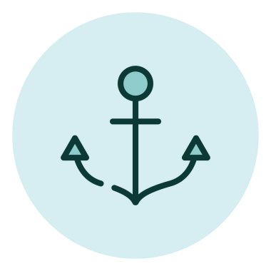 Beyaz arkaplandaki gemi çapası, illüstrasyon, vektör.