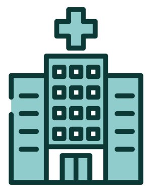 Hastane binası, illüstrasyon, beyaz arka plandaki vektör..
