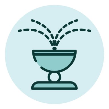 Şehir çeşmesi, illüstrasyon, beyaz arkaplan üzerindeki vektör.