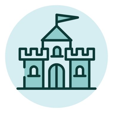 Saray binası, illüstrasyon, beyaz arkaplandaki vektör.