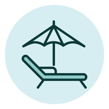 Plaj sandalyesi, illüstrasyon, beyaz arka plandaki vektör..