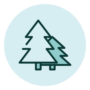 Orman ağaçları, illüstrasyon, beyaz arkaplandaki vektör.