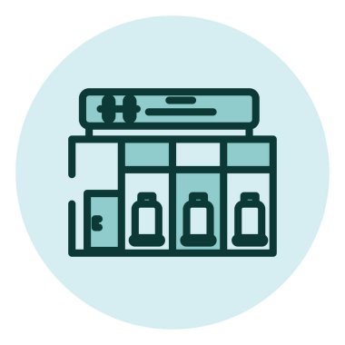 Spor salonu, illüstrasyon, beyaz arkaplandaki vektör.