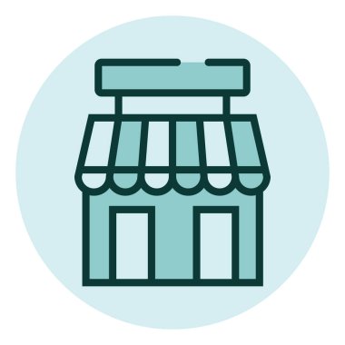 Alışveriş pazarı, illüstrasyon, beyaz arka planda vektör.