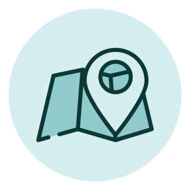 Beyaz arkaplan üzerinde pazarlama konumu, illüstrasyon, vektör.