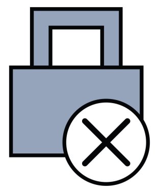 Çevrimiçi güvenlik yanlış parola, illüstrasyon, beyaz arkaplan üzerindeki vektör.