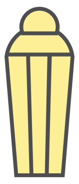 Beyaz arka planda uzun bir parfüm şişesi, illüstrasyon, vektör..