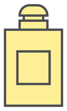 Kare parfüm şişesi, illüstrasyon, beyaz arka planda vektör..