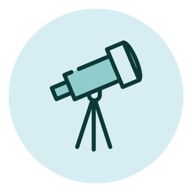 Uzay teleskobu, illüstrasyon, beyaz arkaplan üzerindeki vektör.