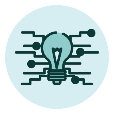 Beyaz arka planda yenilikçi düşünce, illüstrasyon, vektör.