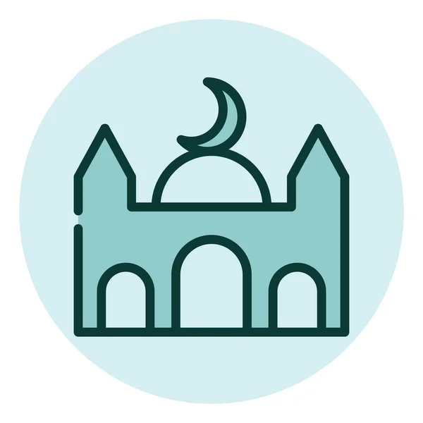 Мечеть Здание Иллюстрация Вектор Белом Фоне — стоковый вектор