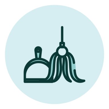 Temizlik hizmeti, illüstrasyon, beyaz arkaplan üzerindeki vektör.