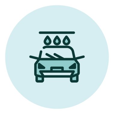 Araba yıkama servisi, illüstrasyon, beyaz arkaplandaki vektör.