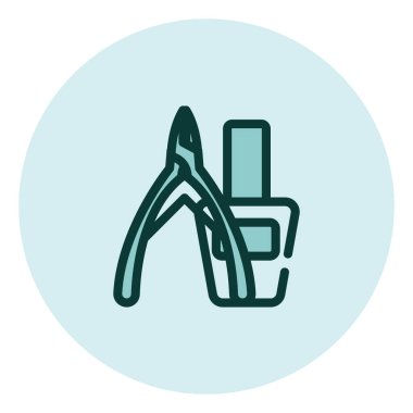 Beyaz arkaplanda tırnak yapma aracı, illüstrasyon, vektör.